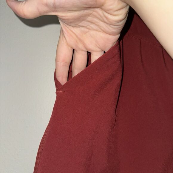 Athleta Brooklyn Ankle Pant Women's Size 2 Red Pull On Pockets Workwear Stretch - Picture 5 of 8